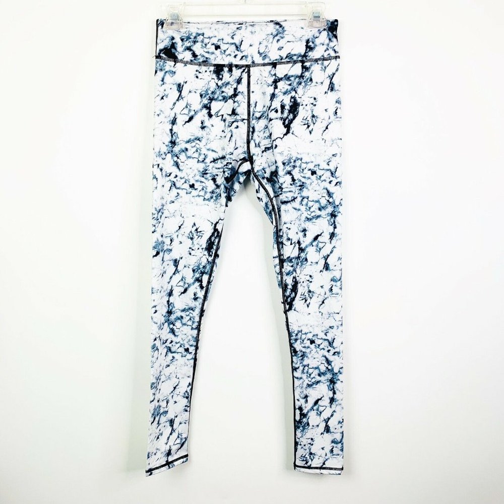 Marbled Legging Yoga Pant Sz S Womens Black White